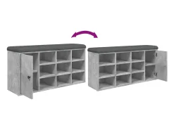 Clearance vidaxl Banco sapateira 102x32x50 cm derivados madeira cimento Cinzento