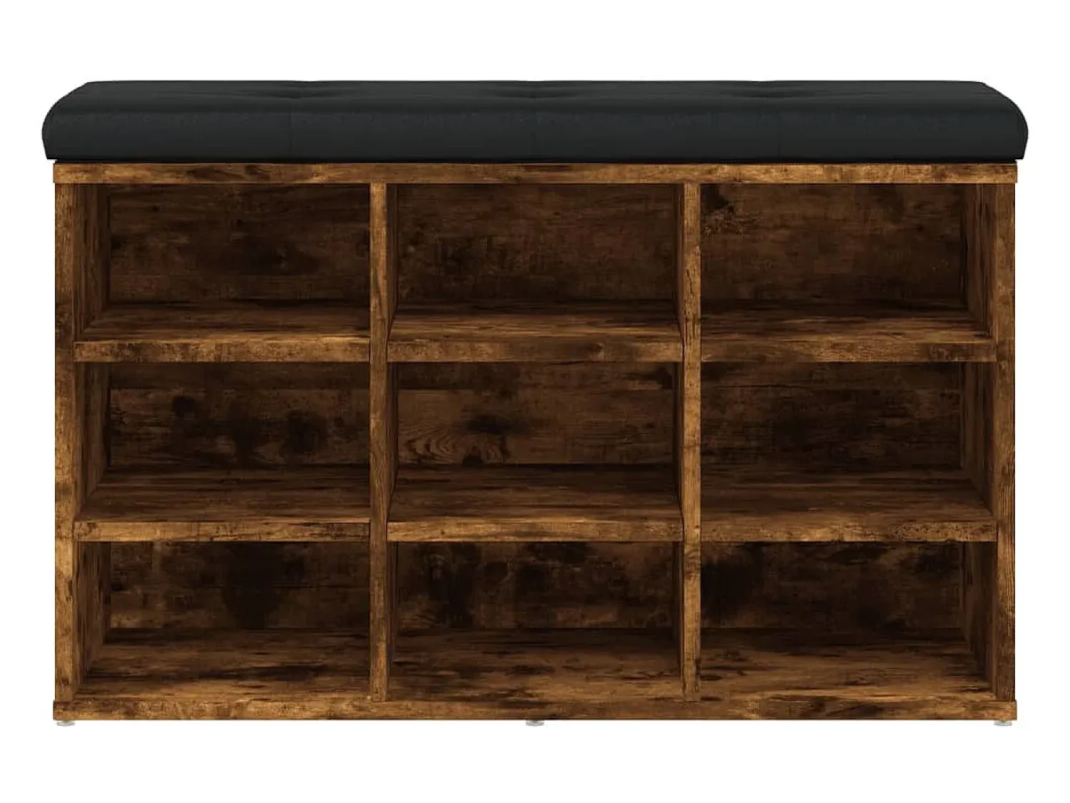 Móvel De Arrumação|Sapateira| Banco sapateira 82x32x50 cm derivados madeira carvalho fumado PT940331 Castanho