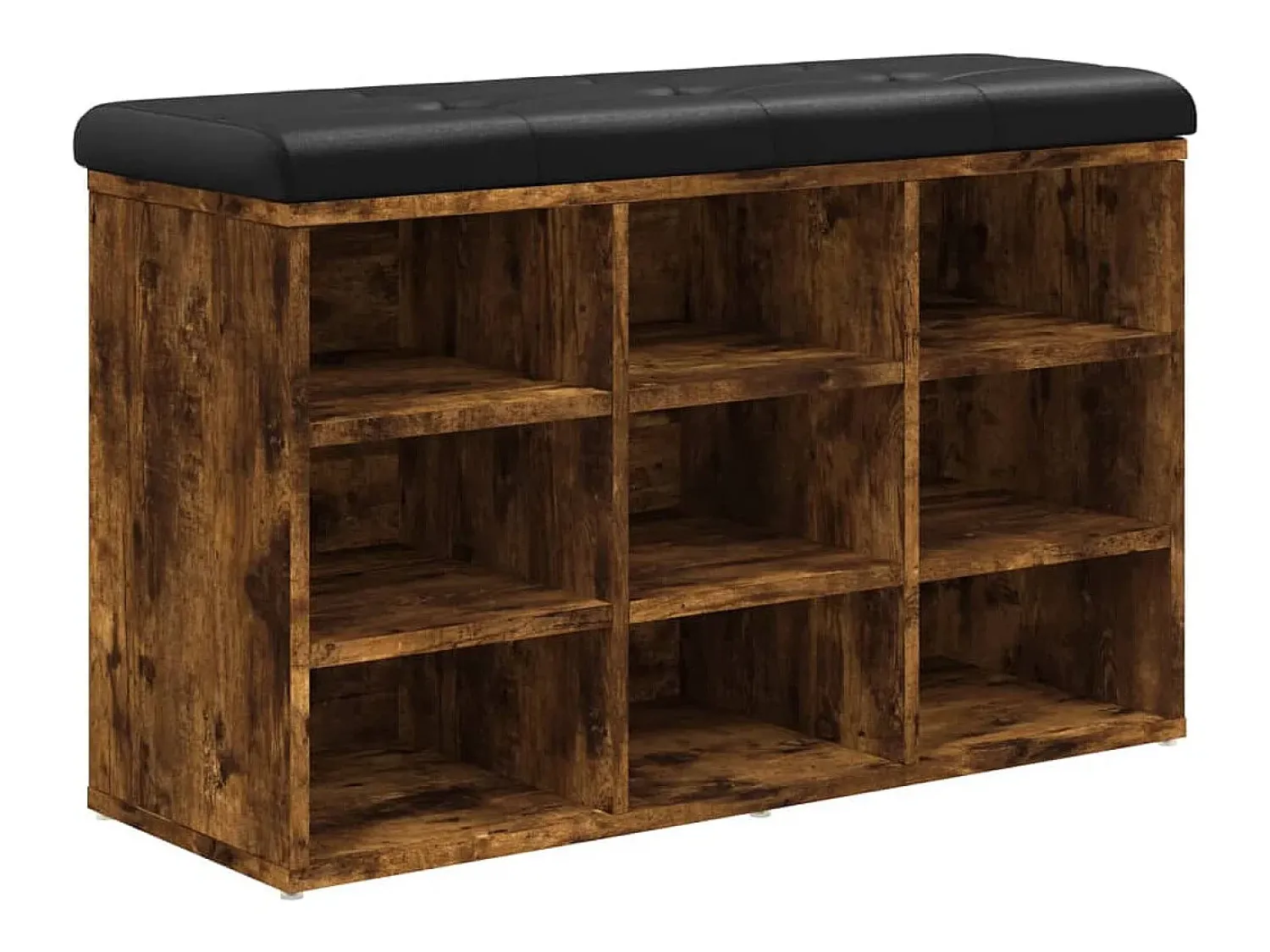 Móvel De Arrumação|Sapateira| Banco sapateira 82x32x50 cm derivados madeira carvalho fumado PT940331 Castanho