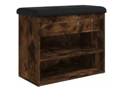 Banco sapateira 62x32x50 cm derivados madeira carvalho fumado PT162806^ Móvel De Arrumação|Sapateira