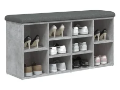 Móvel De Arrumação|Sapateira* Banco sapateira 102x32x50 cm derivados madeira cimento PT313962 Cinzento