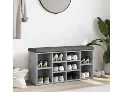 Móvel De Arrumação|Sapateira* Banco sapateira 102x32x50 cm derivados madeira cimento PT313962 Cinzento