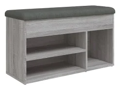 Móvel De Arrumação|Sapateira| Banco sapateira 82x32x45,5 cm derivados madeira sonoma PT626591 Cinzento