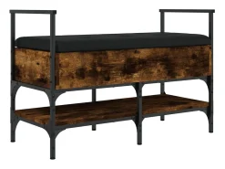 Móvel De Arrumação|Sapateira|vidaxl Banco sapateira 85,5x42x57,5 cm deriv. madeira carvalho fumado Natural claro