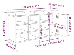Móvel De Arrumação|Sapateira|vidaxl Banco sapateira 102x32x50 cm derivados de madeira Branco