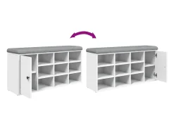 Móvel De Arrumação|Sapateira|vidaxl Banco sapateira 102x32x50 cm derivados de madeira Branco