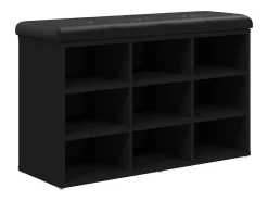 Móvel De Arrumação|Sapateira*vidaxl Banco sapateira 82x32x50 cm derivados de madeira Preto