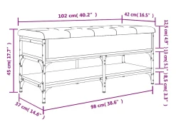 Online vidaxl Banco sapateira 102x42x45 cm derivados madeira sonoma Cinzento