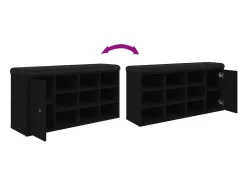 New vidaxl Banco sapateira 102x32x50 cm derivados de madeira Preto