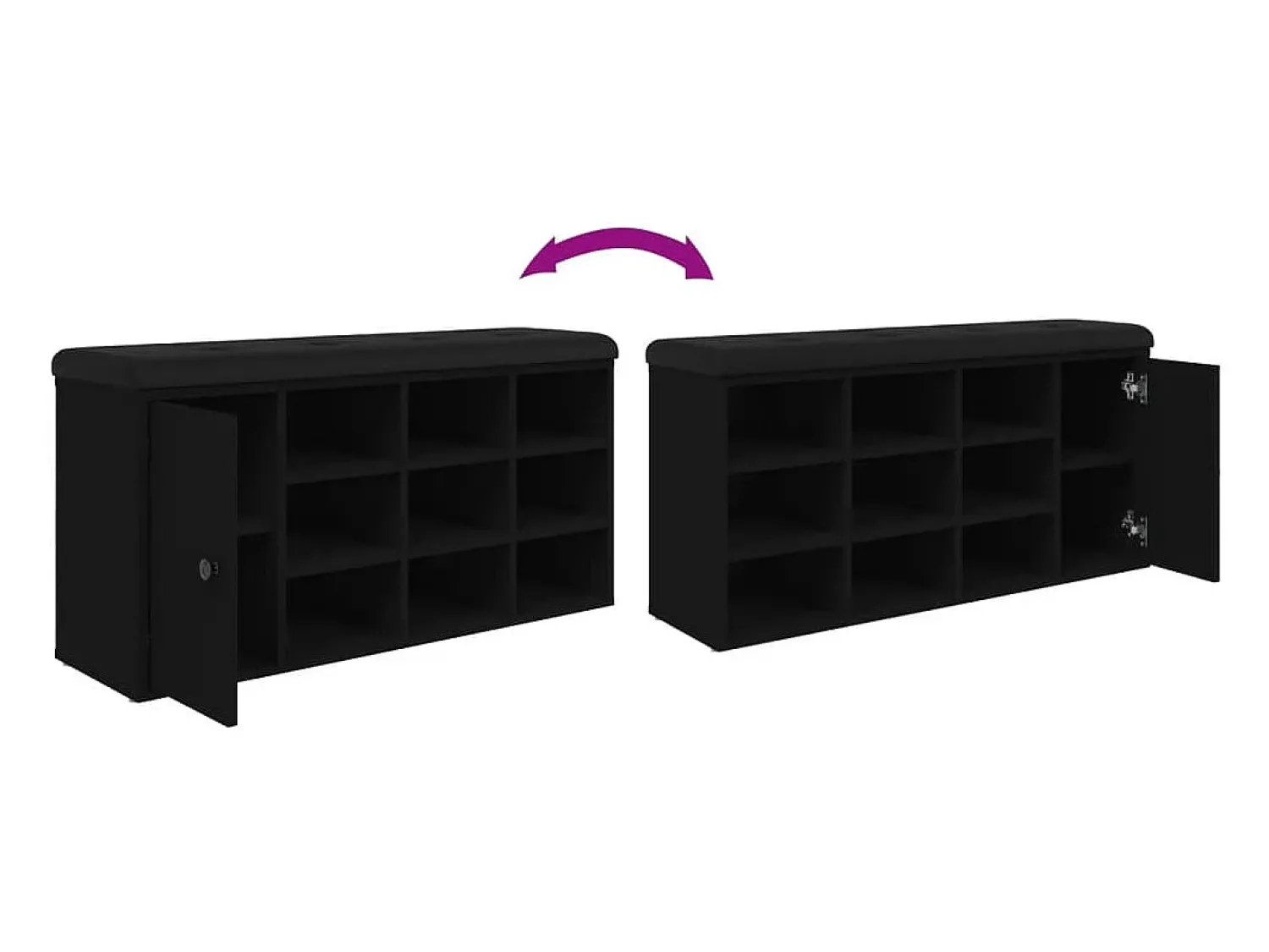 New vidaxl Banco sapateira 102x32x50 cm derivados de madeira Preto