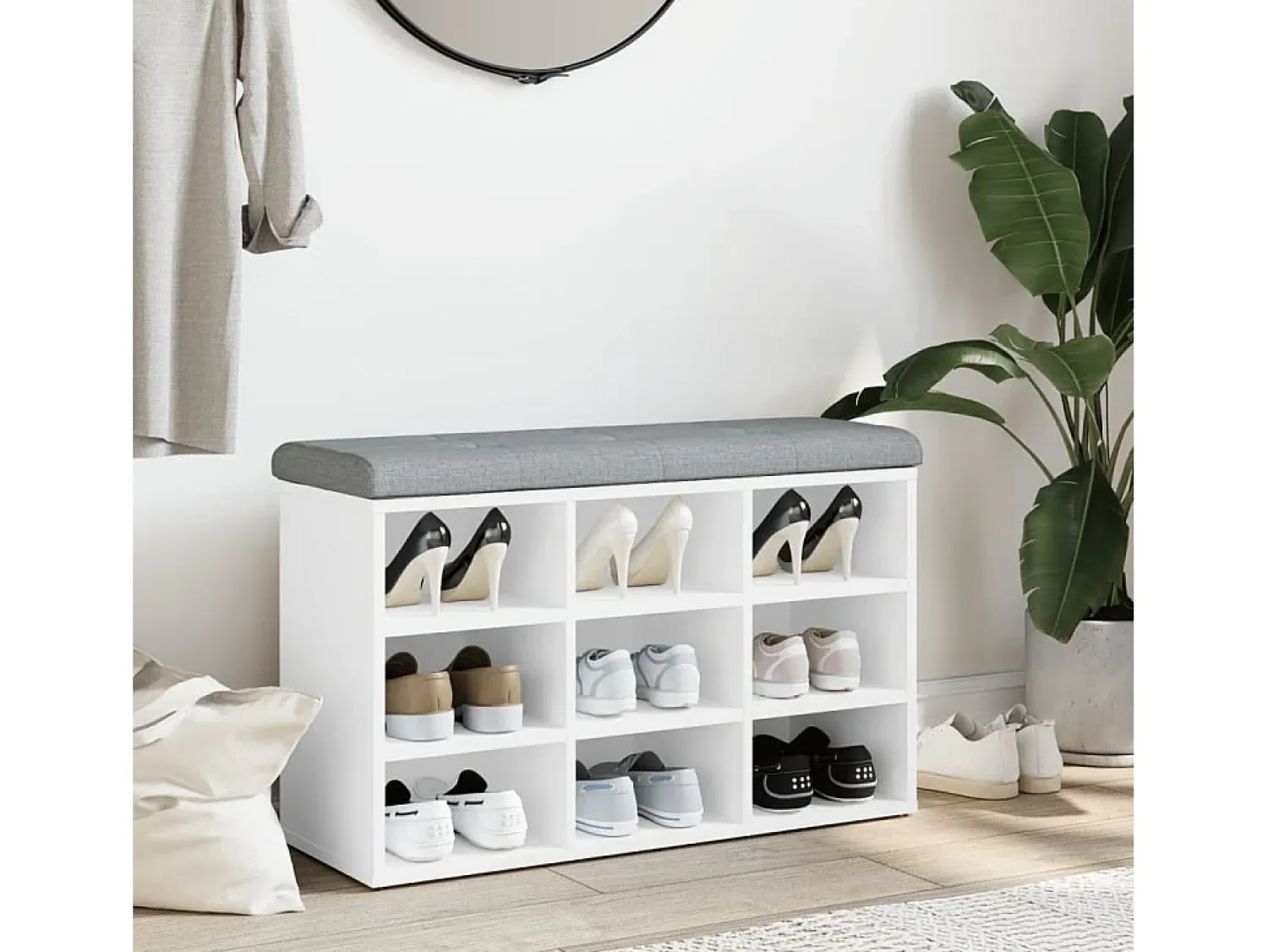 Móvel De Arrumação|Sapateira| Banco sapateira 82x32x50 cm derivados de madeira PT880180 Branco