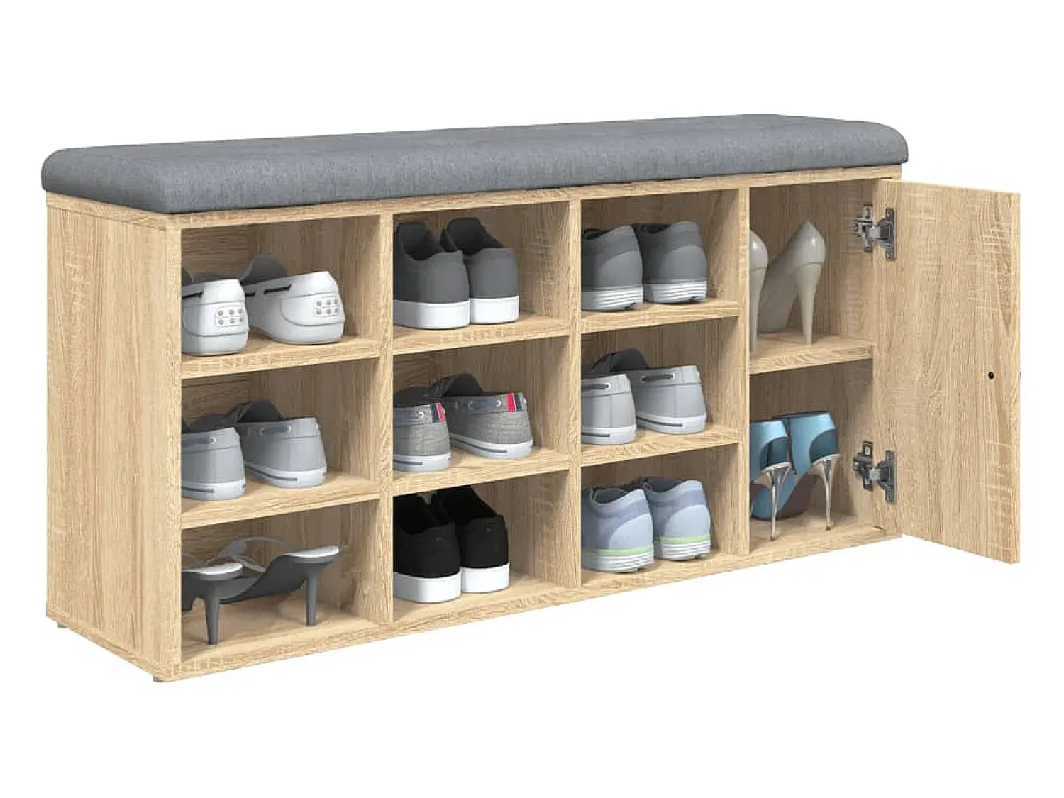vidaxl Banco sapateira 102x32x50 cm derivados madeira carvalho sonoma^ Móvel De Arrumação|Sapateira