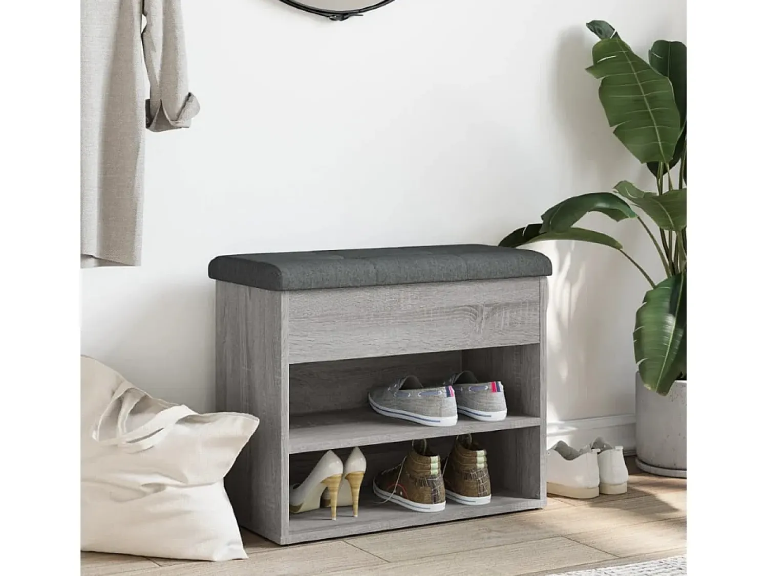 Banco sapateira 62x32x50 cm derivados madeira sonoma PT708727^ Móvel De Arrumação|Sapateira