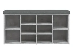 Best vidaxl Banco sapateira 102x32x50 cm derivados madeira cinzento cimento Cinzento claro