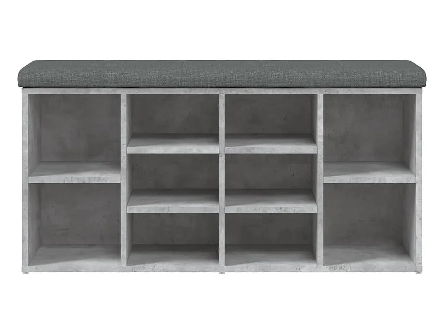 Best vidaxl Banco sapateira 102x32x50 cm derivados madeira cinzento cimento Cinzento claro