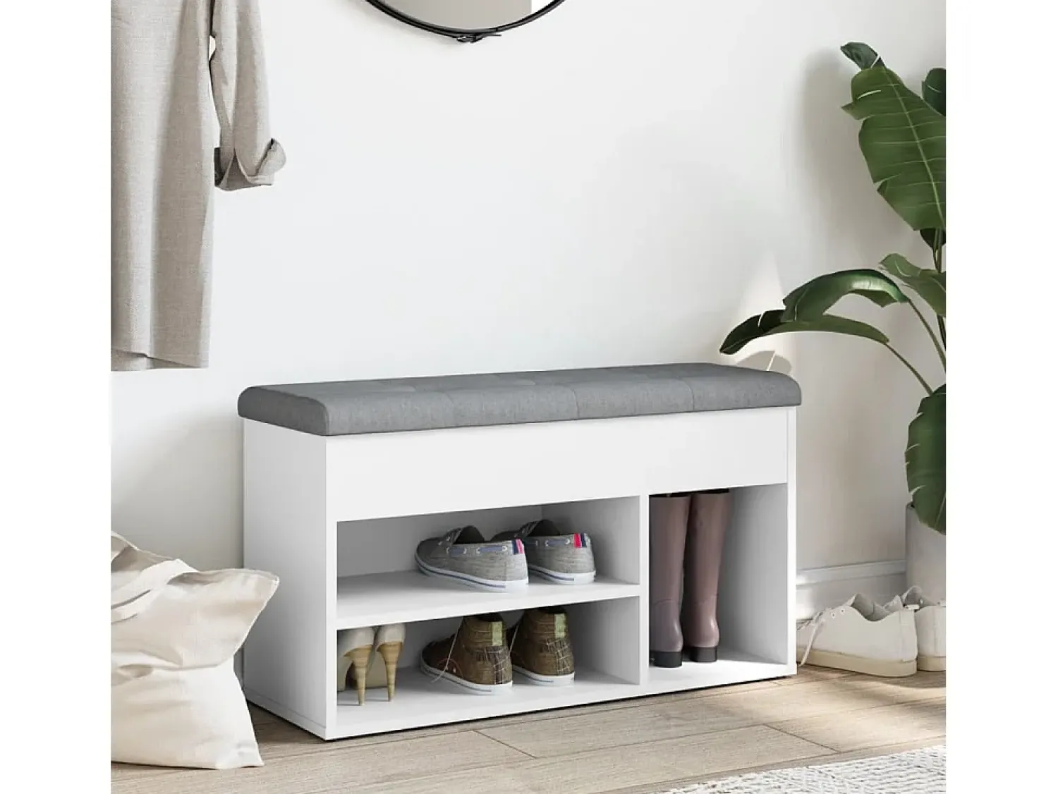 Móvel De Arrumação|Sapateira* Banco sapateira 82x32x45,5 cm derivados de madeira PT343453 Branco
