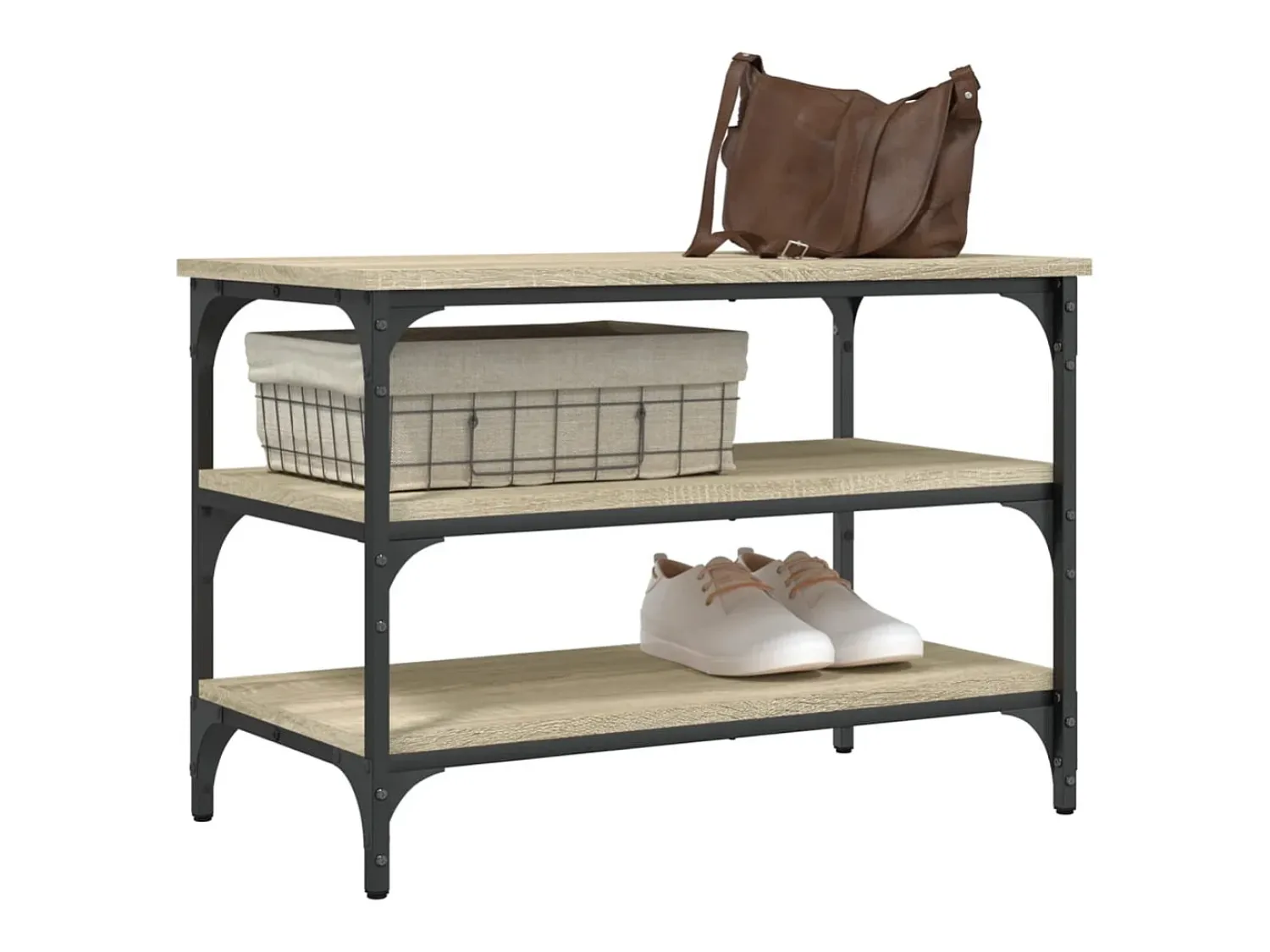 Móvel De Arrumação|Sapateira*vidaxl Banco sapateira 70x38,5x49 cm derivados madeira carvalho sonoma Natural claro
