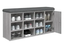 Móvel De Arrumação|Sapateira| Banco sapateira 102x32x50 cm derivados madeira sonoma PT956217 Cinzento