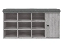 Móvel De Arrumação|Sapateira| Banco sapateira 102x32x50 cm derivados madeira sonoma PT956217 Cinzento