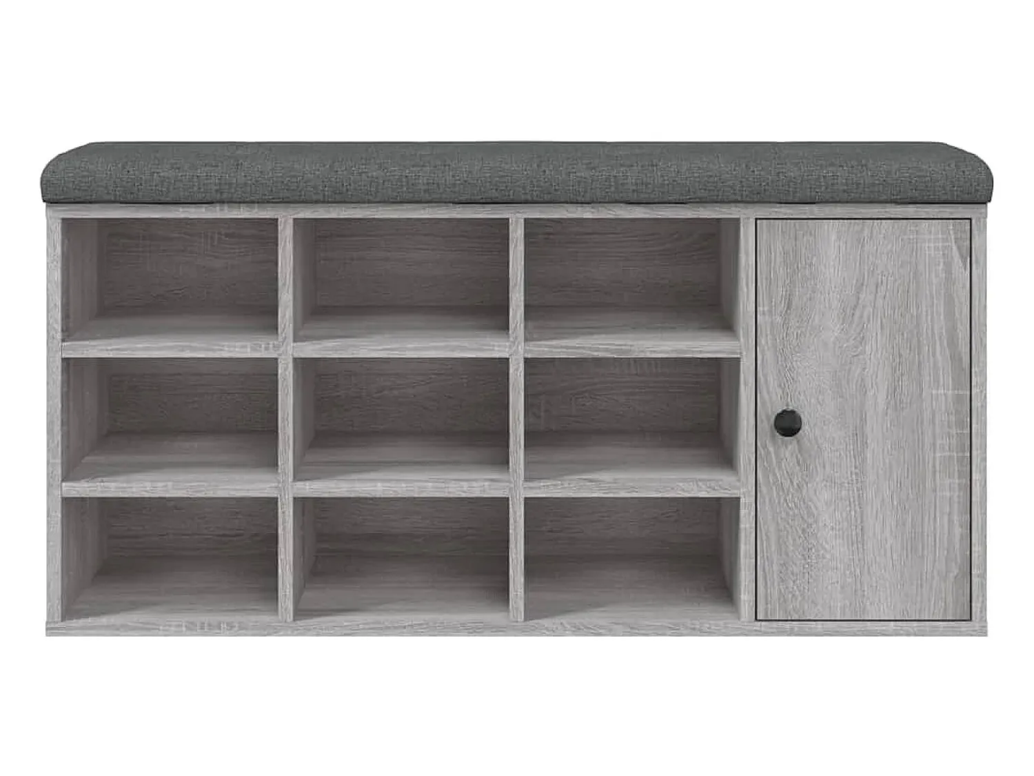 Móvel De Arrumação|Sapateira| Banco sapateira 102x32x50 cm derivados madeira sonoma PT956217 Cinzento