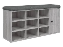 Móvel De Arrumação|Sapateira| Banco sapateira 102x32x50 cm derivados madeira sonoma PT956217 Cinzento
