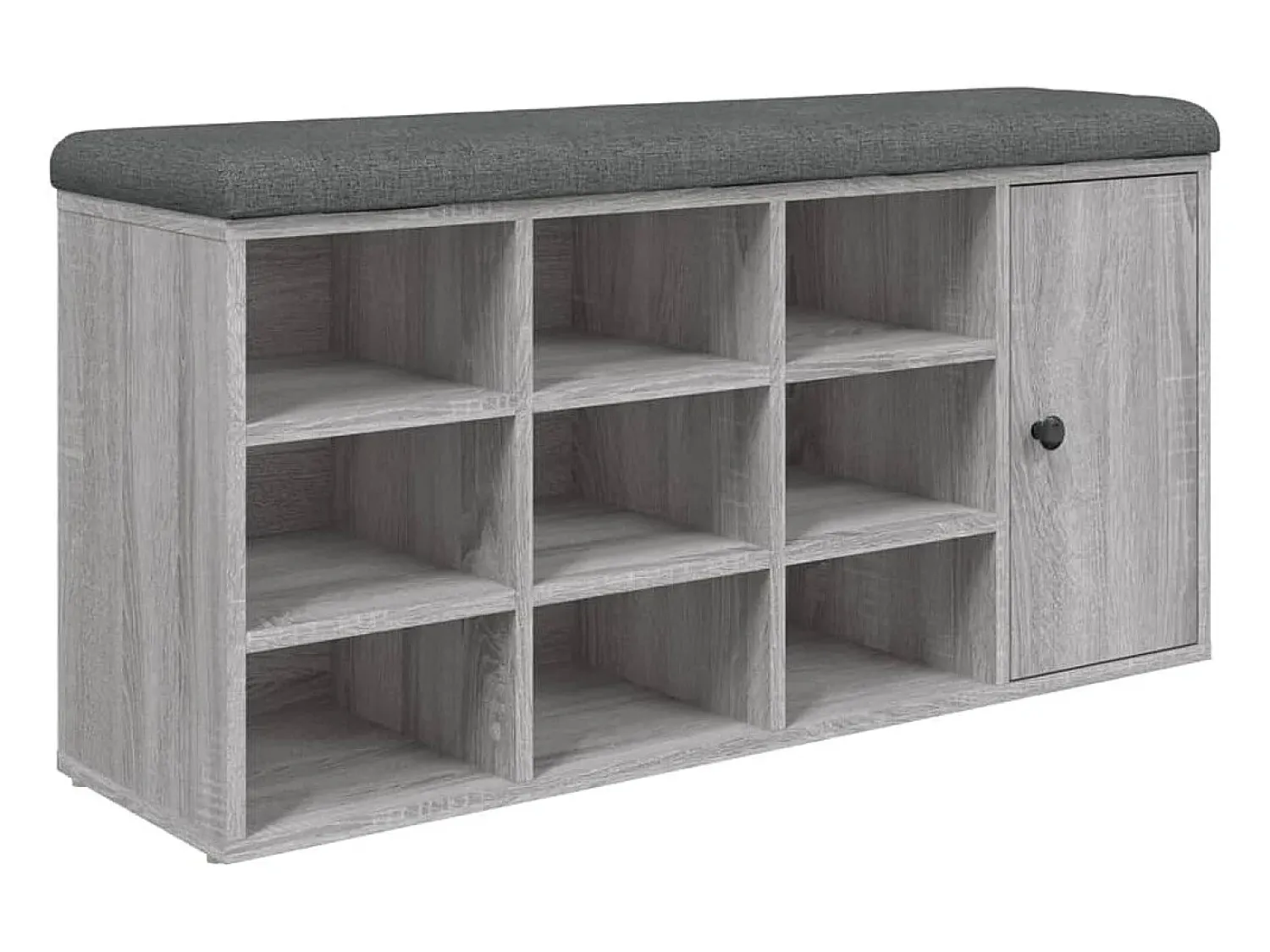 Móvel De Arrumação|Sapateira| Banco sapateira 102x32x50 cm derivados madeira sonoma PT956217 Cinzento