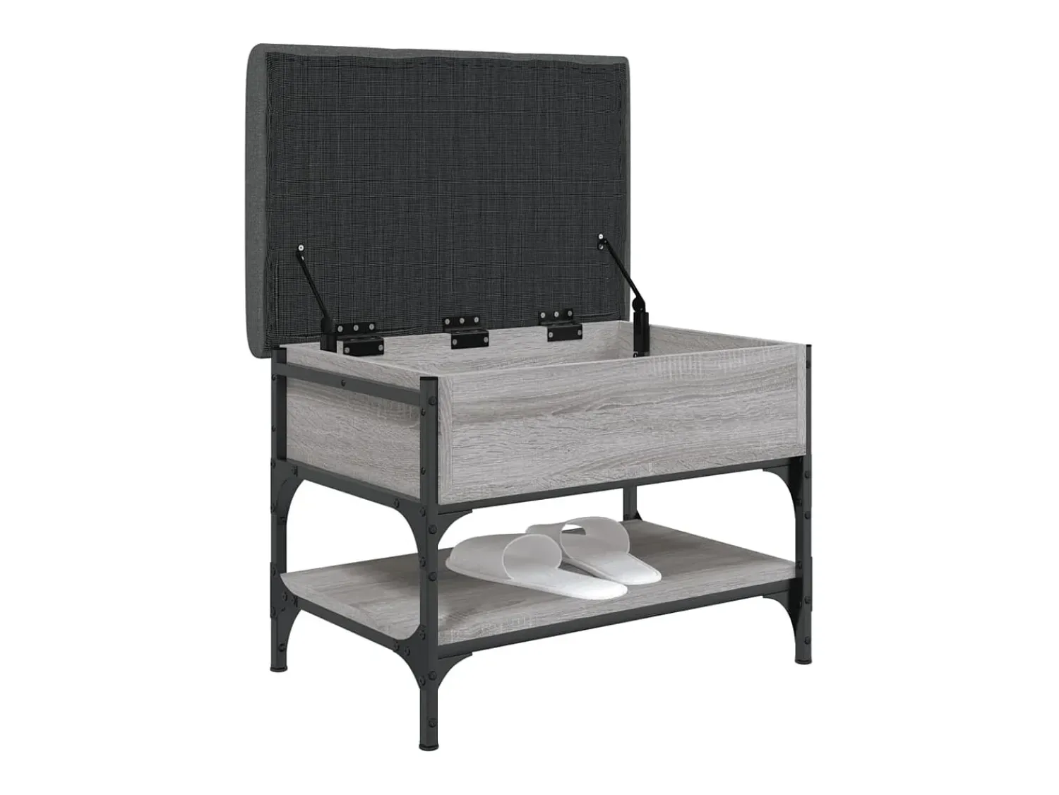 Outlet vidaxl Banco sapateira 62x42x45cm derivados de madeira sonoma Cinzento