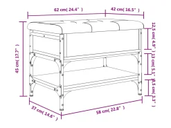 Outlet vidaxl Banco sapateira 62x42x45cm derivados de madeira sonoma Cinzento