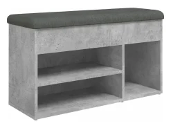 Clearance Banco sapateira 82x32x45,5cm derivados madeira cimento PT414963 Cinzento