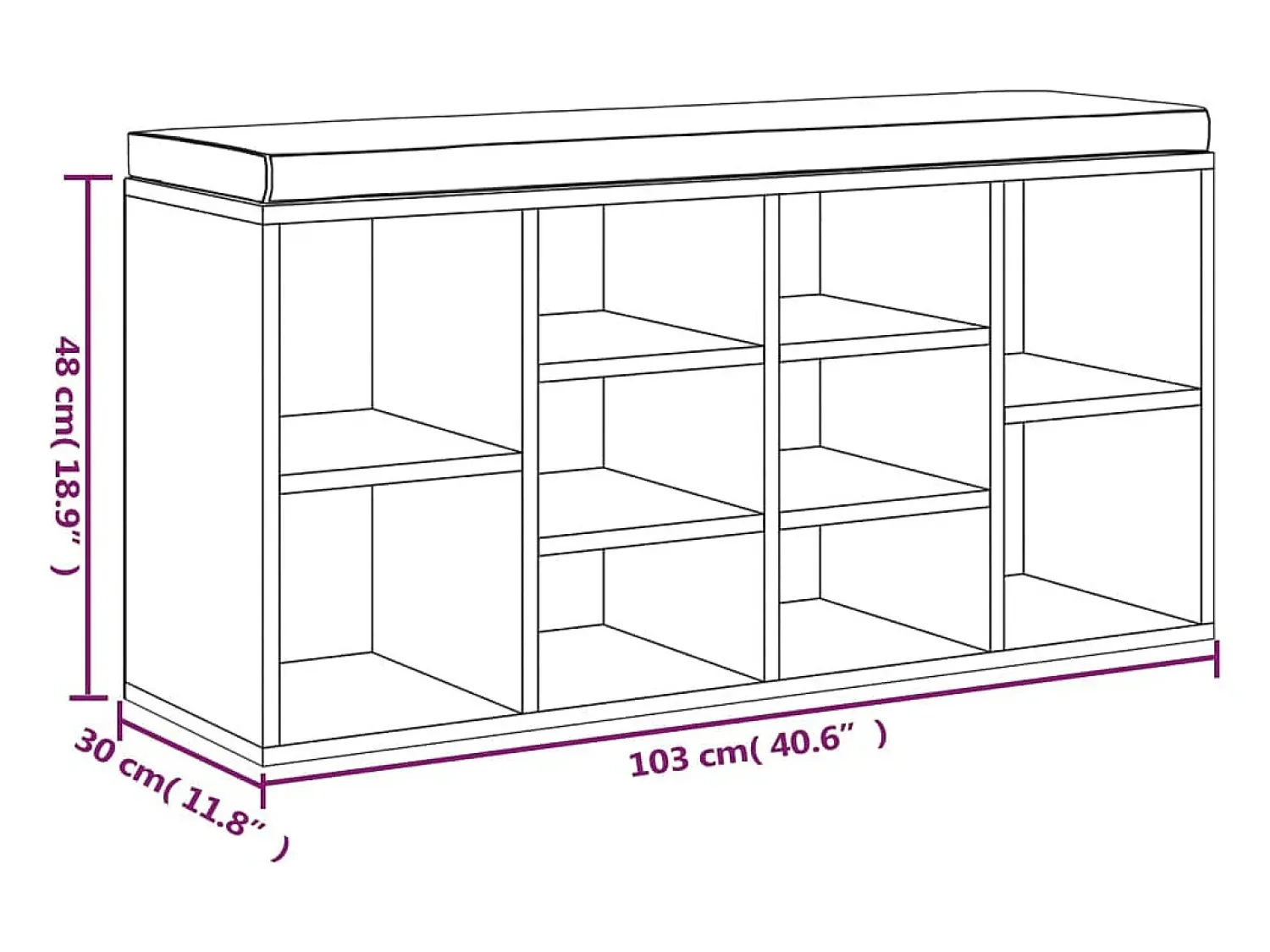 Móvel De Arrumação|Sapateira*vidaxl Banco sapateira 103x30x48cm derivados madeira carvalho castanho Natural claro