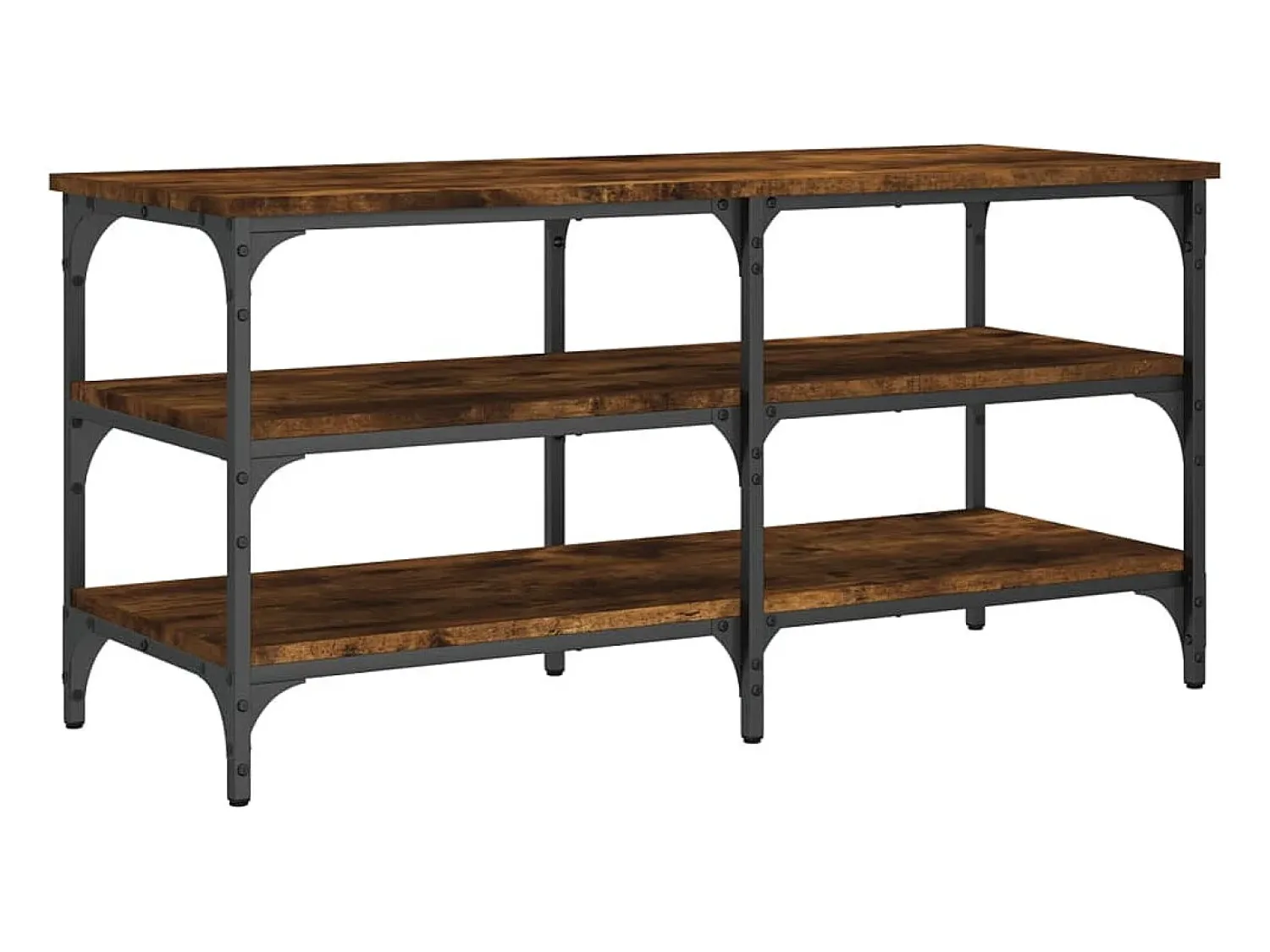 vidaxl Banco sapateira 100x38,5x49cm derivados madeira carvalho fumado^ Móvel De Arrumação|Sapateira