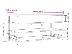 vidaxl Banco sapateira 100x42,5x50cm derivados madeira sonoma^ Móvel De Arrumação|Sapateira