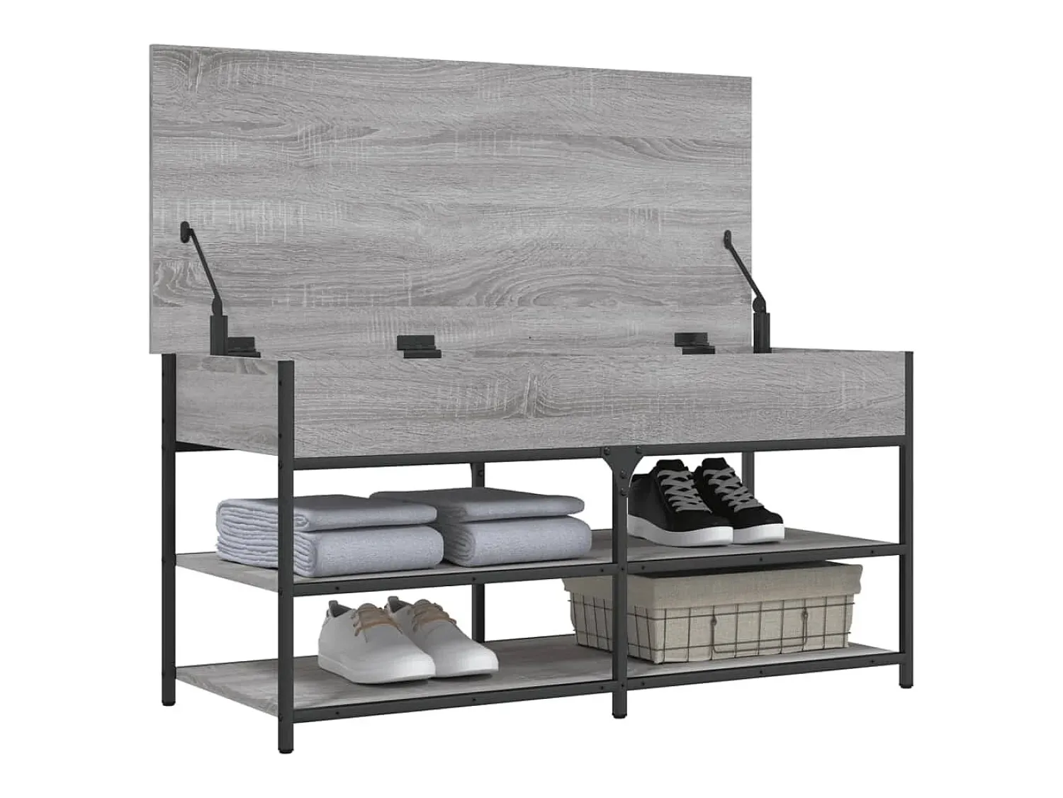 vidaxl Banco sapateira 100x42,5x50cm derivados madeira sonoma^ Móvel De Arrumação|Sapateira
