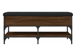 vidaxl Banco sapateira 102x42x45cm derivados madeira carvalho castanho^ Móvel De Arrumação|Sapateira