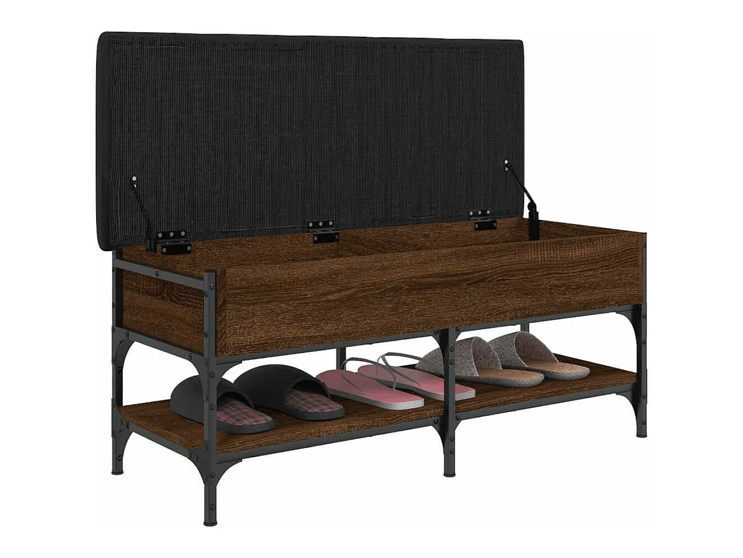 vidaxl Banco sapateira 102x42x45cm derivados madeira carvalho castanho^ Móvel De Arrumação|Sapateira