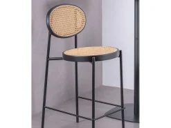 Nest Dream Banco vintage com design clássico em rotim natural (65cm) - Norte - Preto