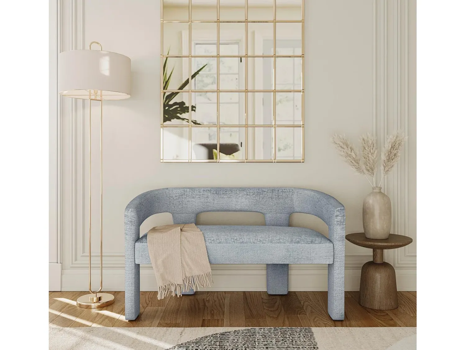 Banco 124,5x75x56 cm claro leith let71bb^ Sofá