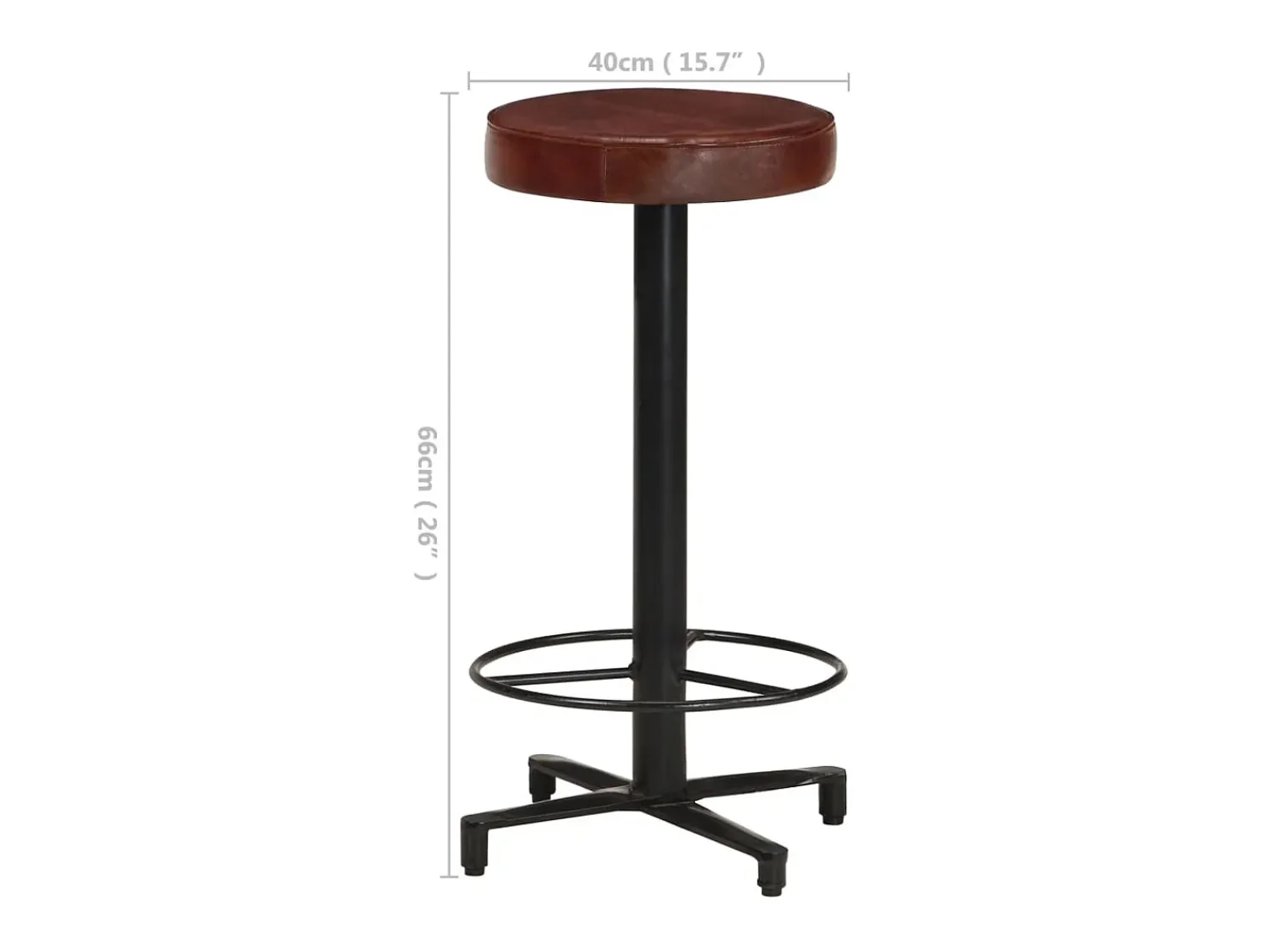 Banco|vidaxl Bancos de bar 2 pcs 66 cm couro genuíno Natural claro