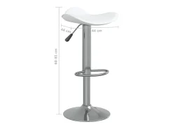 Banco*vidaxl Bancos de bar 2 pcs aço cromado e couro artificial Branco