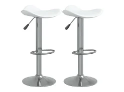 Banco*vidaxl Bancos de bar 2 pcs aço cromado e couro artificial Branco