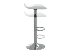 Banco*vidaxl Bancos de bar 2 pcs aço cromado e couro artificial Branco