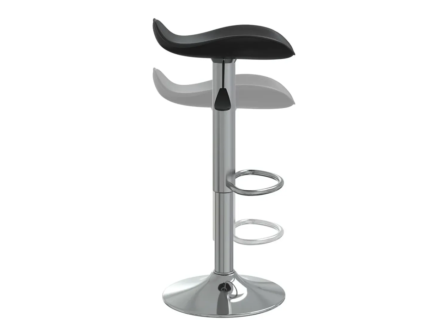 vidaxl Bancos de bar 2 pcs aço cromado e couro artificial Preto