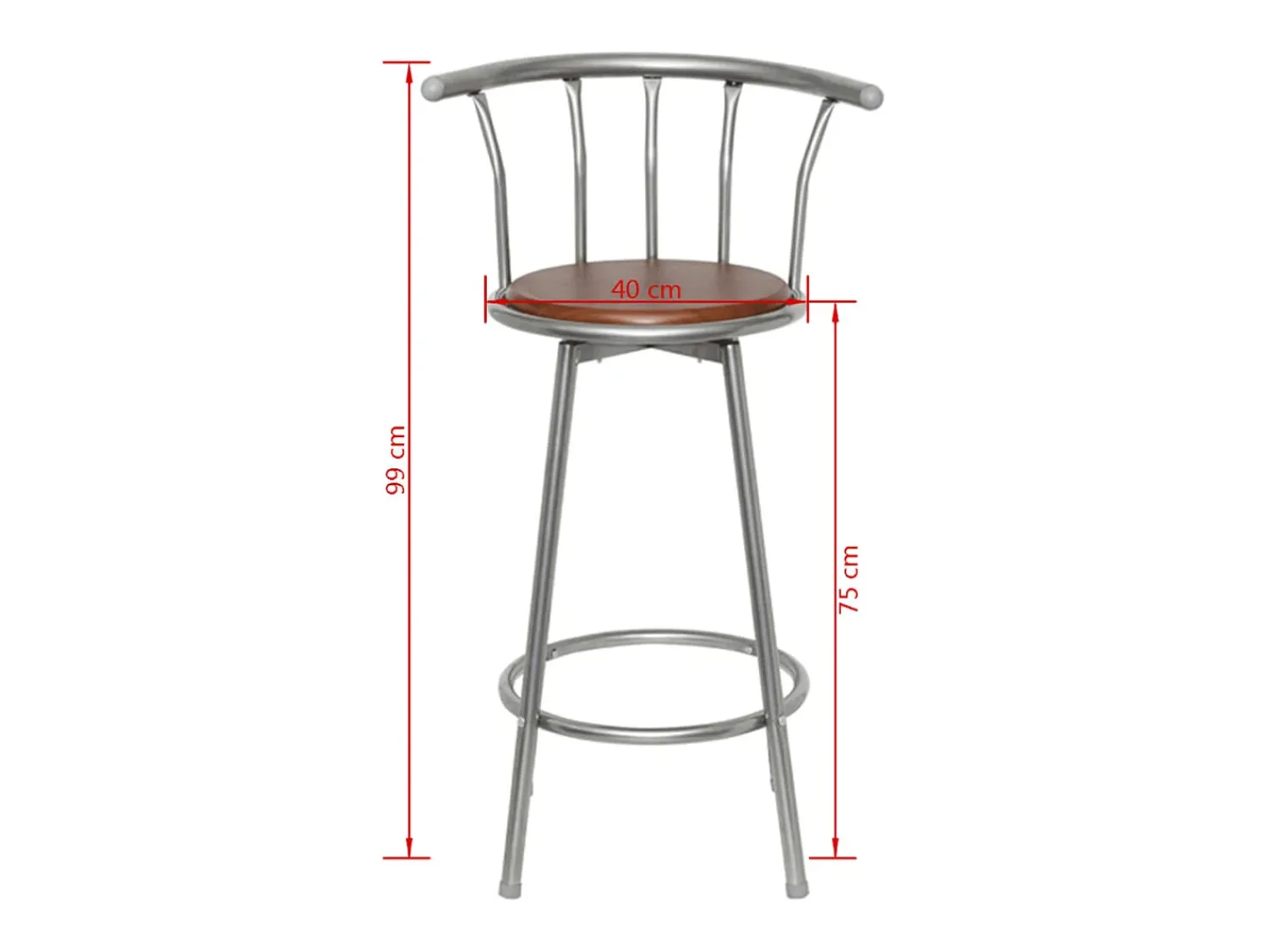 Banco|vidaxl Bancos de bar 2 pcs castanho aço Natural claro