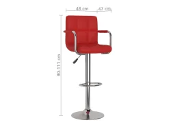 vidaxl Bancos de bar 2 pcs couro artificial tinto^ Banco