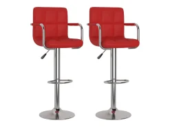 vidaxl Bancos de bar 2 pcs couro artificial tinto^ Banco
