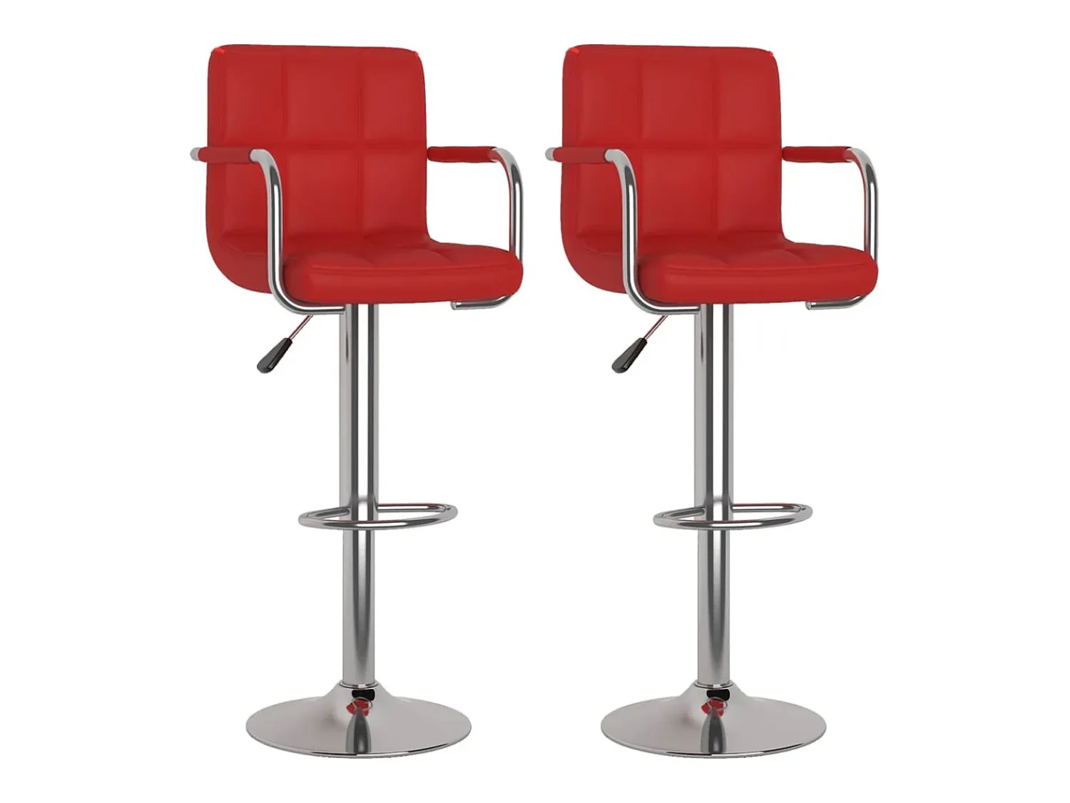 vidaxl Bancos de bar 2 pcs couro artificial tinto^ Banco