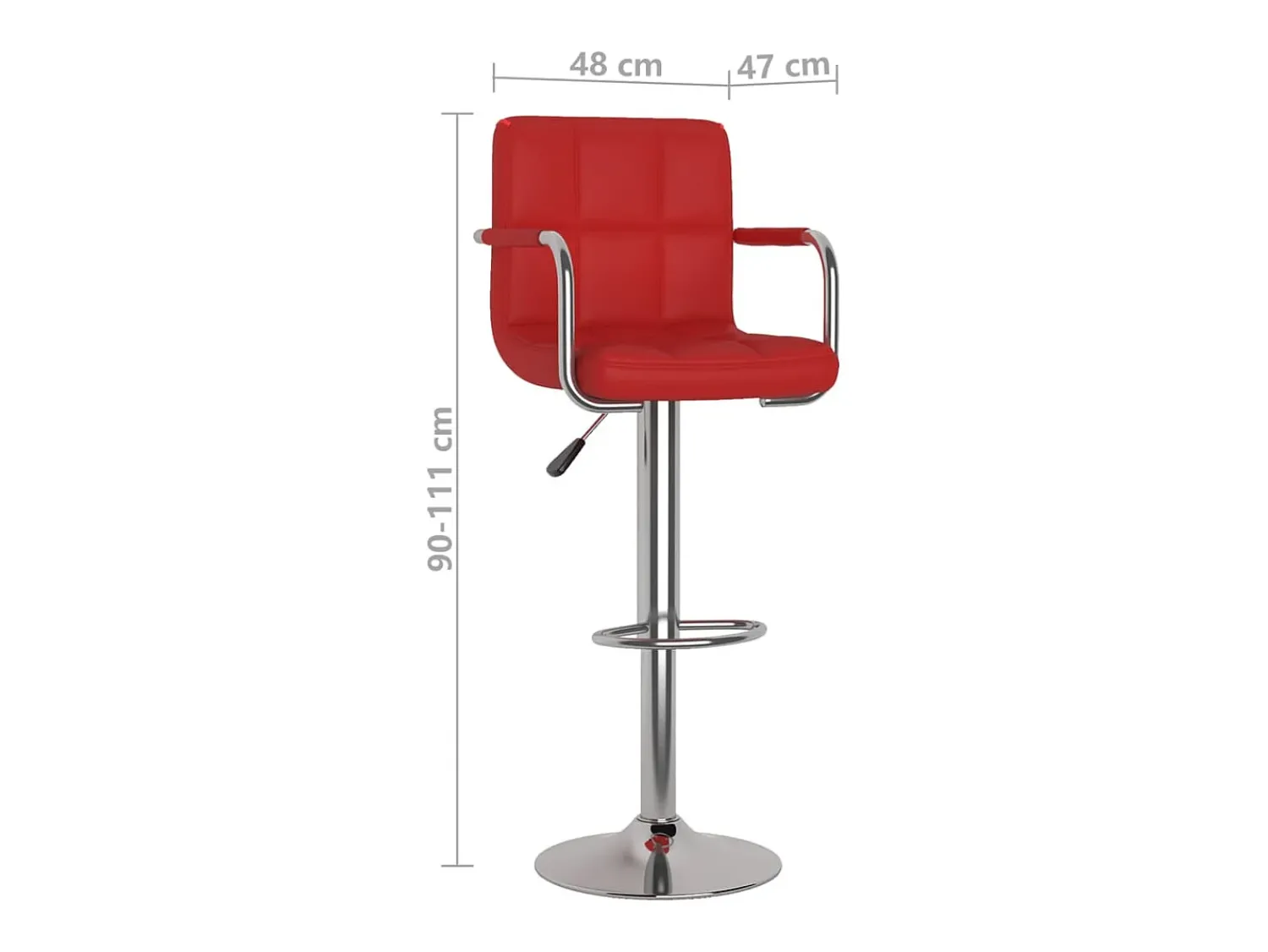 vidaxl Bancos de bar 2 pcs couro artificial tinto^ Banco