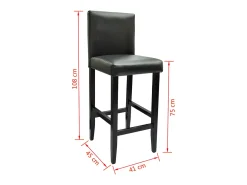 Best vidaxl Bancos de bar 2 pcs couro artificial Preto