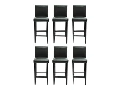 Hot vidaxl Bancos de bar 6 pcs couro artificial Preto
