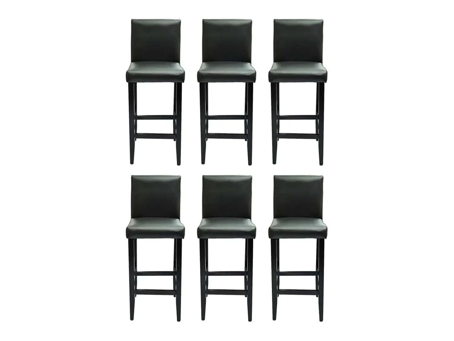 Hot vidaxl Bancos de bar 6 pcs couro artificial Preto